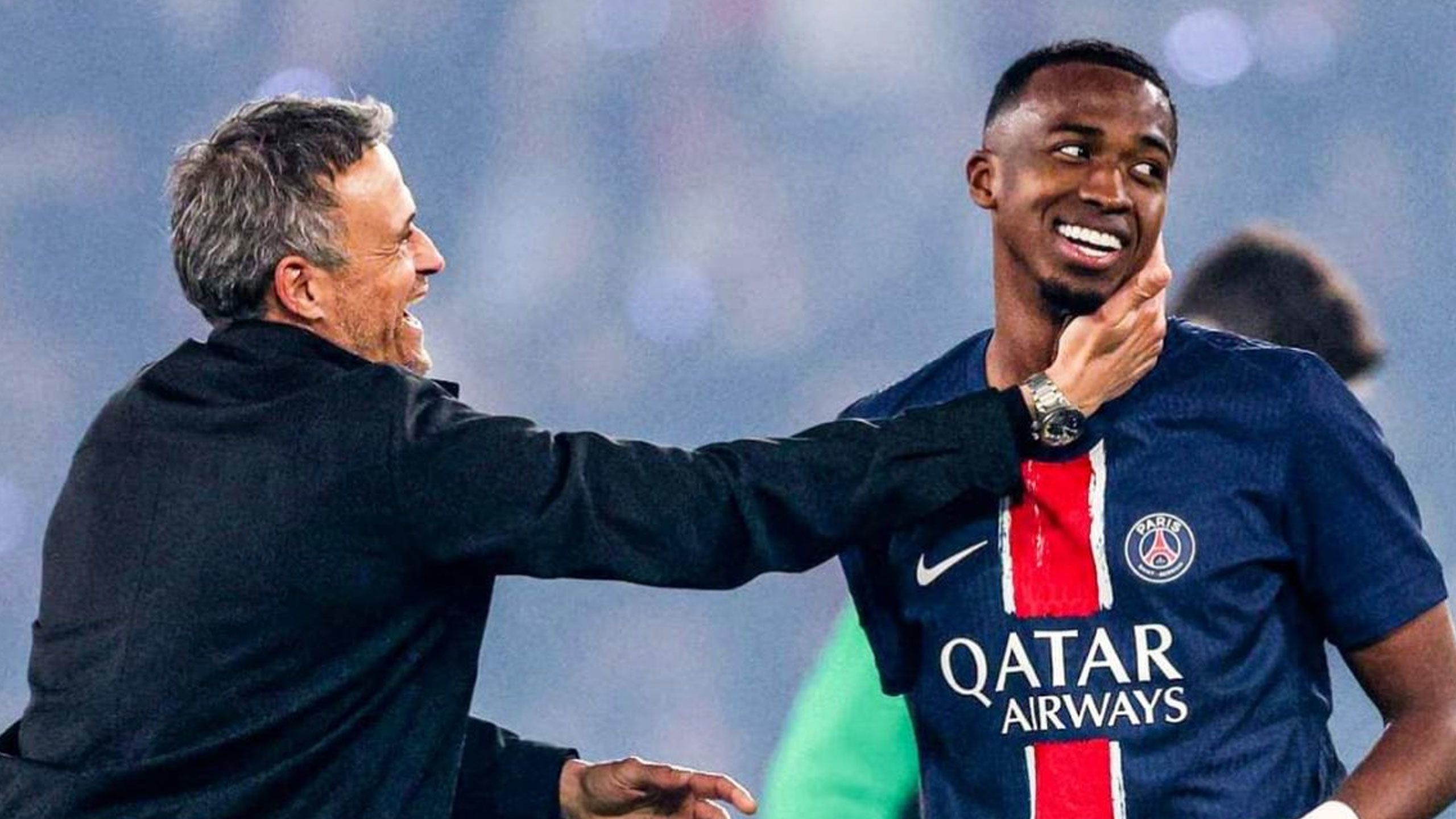 Willian Pacho y Luis Enrique