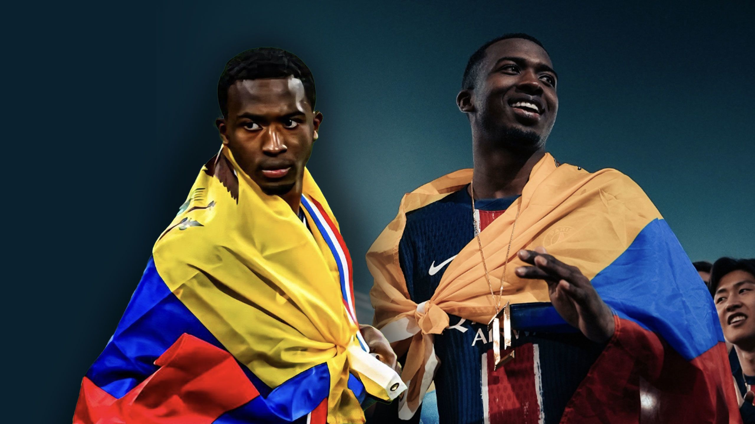 Pacho celebra la Champions League con bandera de Ecuador